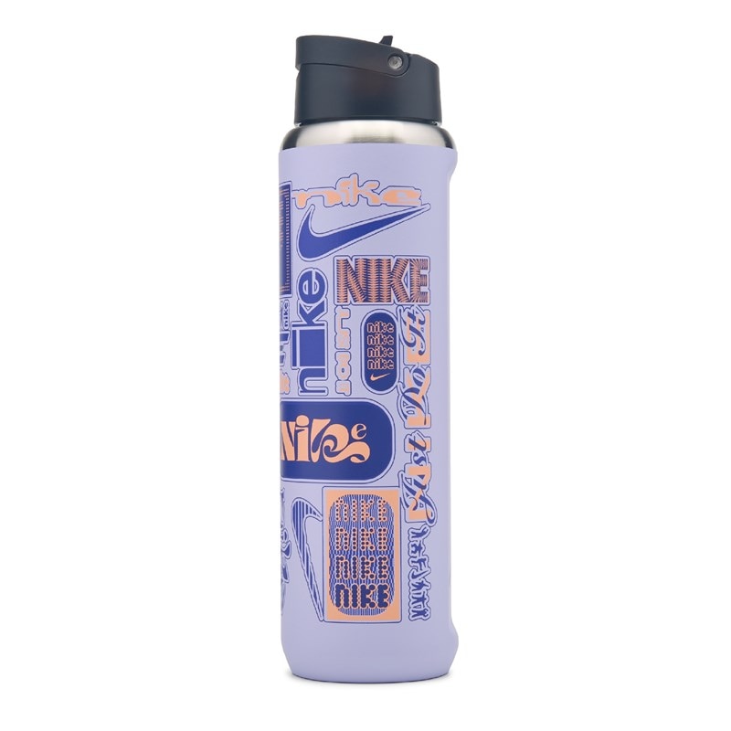 Stainless Steel Recharge 24 Oz. Straw Water Bottle Shoes (Purple/Black/Apricot)