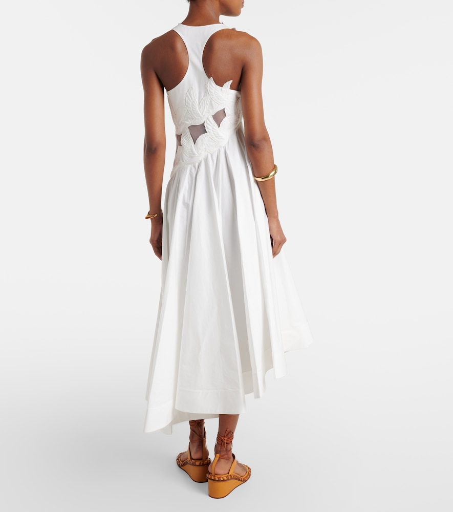 Luna patch-appliqué cotton midi dress