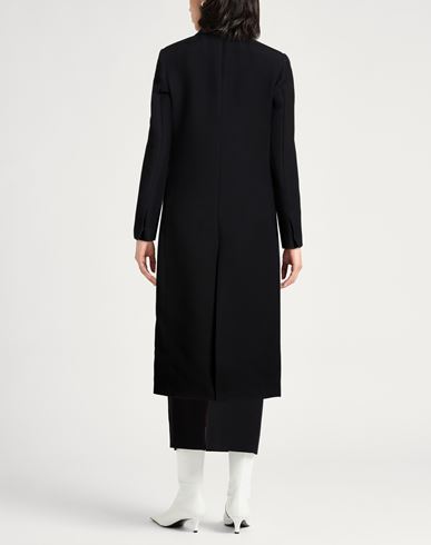 Woman Overcoat & Trench Coat Black Size 6 Wool, Silk