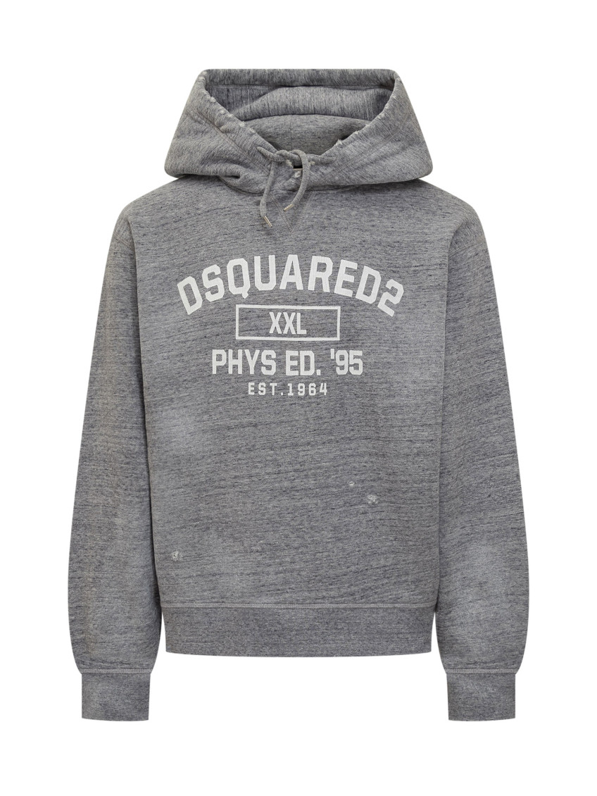 Grey Graphic Hood Sweatshirt