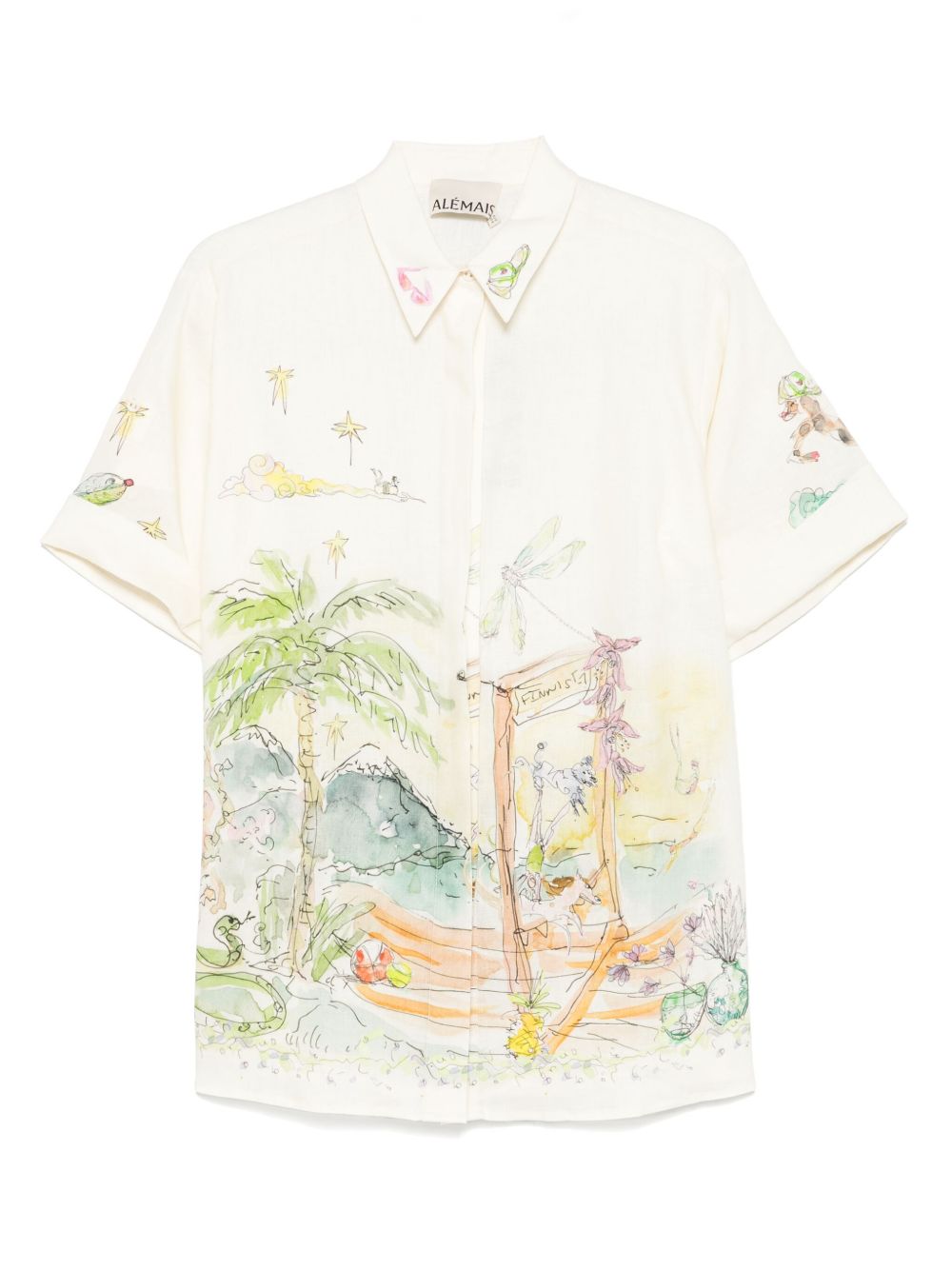 Graphic-print shirt - Neutrals