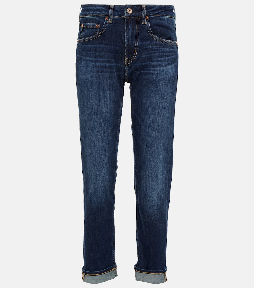 Girlfriend mid-rise slim jeans