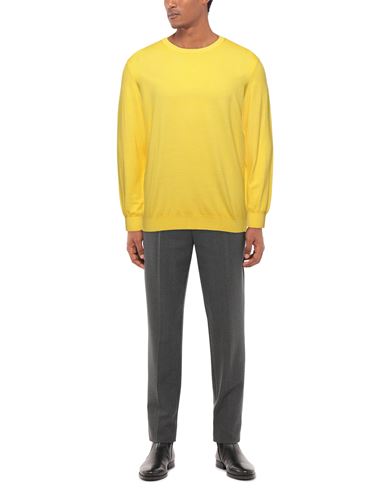 Drumohr Man Sweater Yellow Size 40 Super 140s Wool