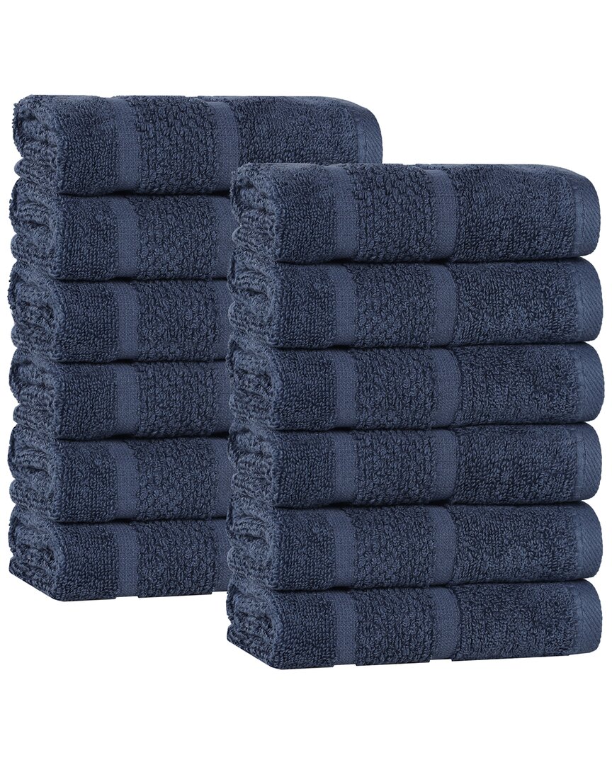 Set of 12 Mile Smart Twist Cotton Medium Weight Solid Washcloths