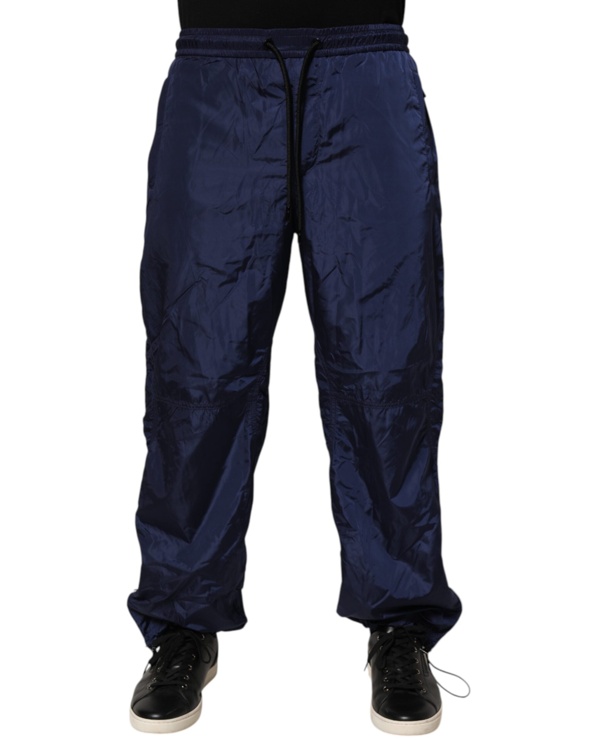 Nylon Straight-Leg Joggers — Blue