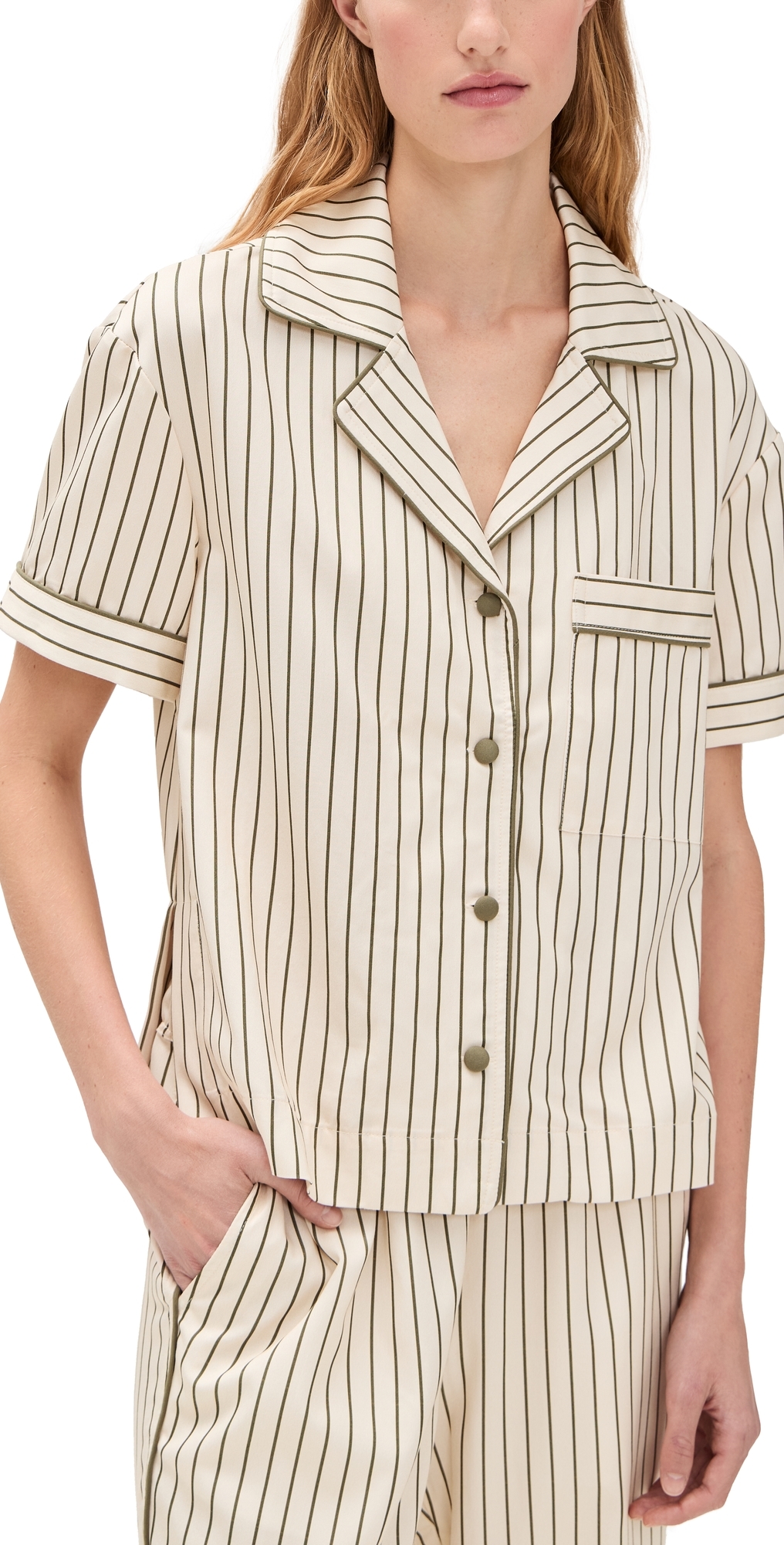 Short Sleeve Shirt Matcha Stripe