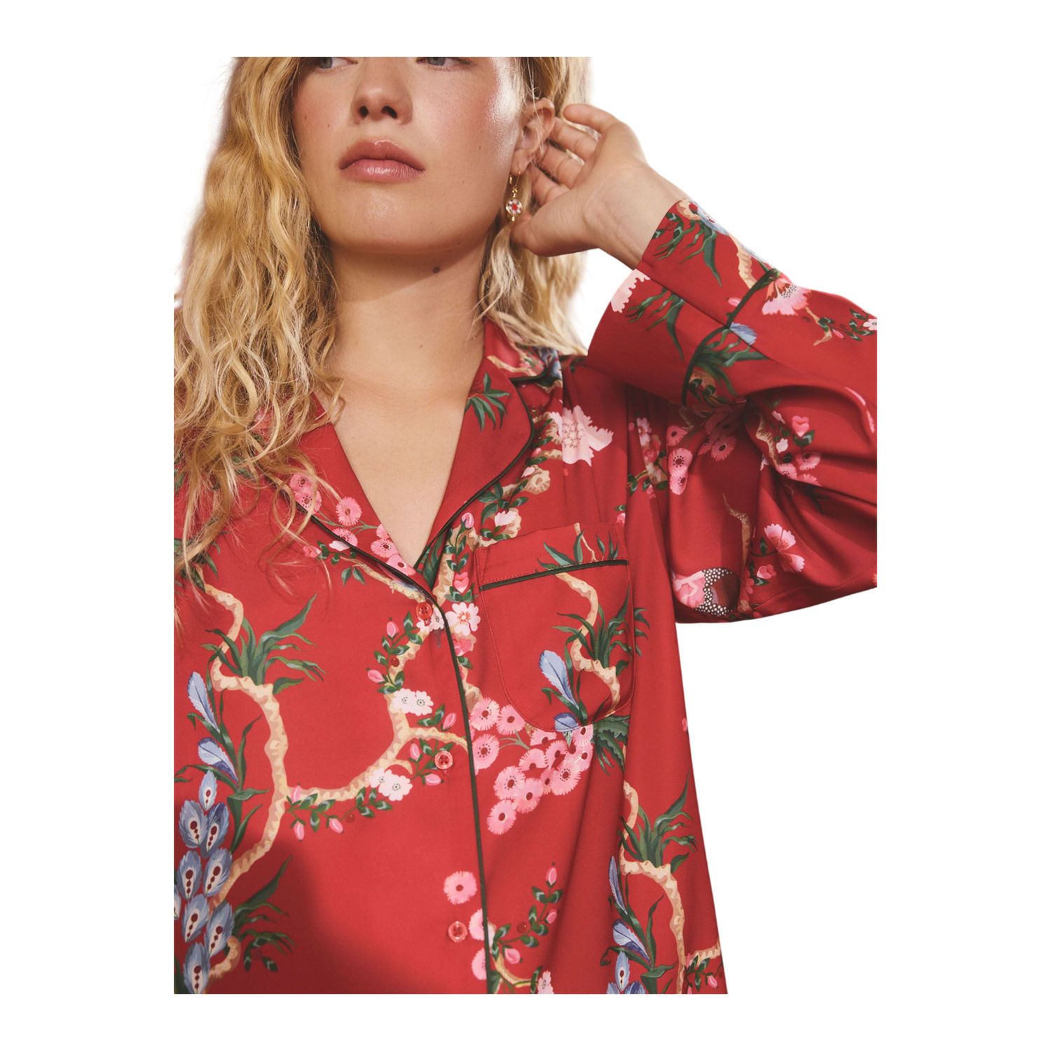 Cath Kidston Women's Bird Button Through Pyjama Set in Red