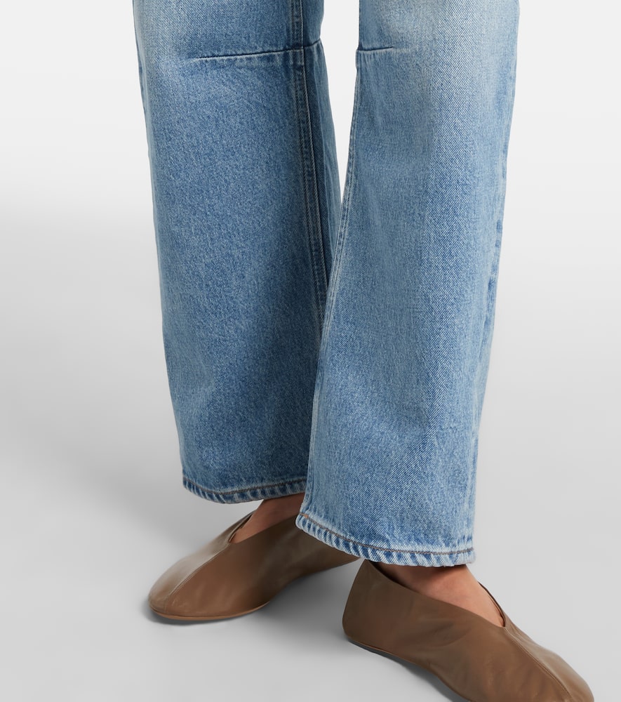Miro high-rise cropped barrel-leg jeans