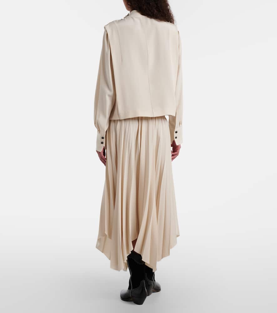 Felixa plissé crêpe midi skirt
