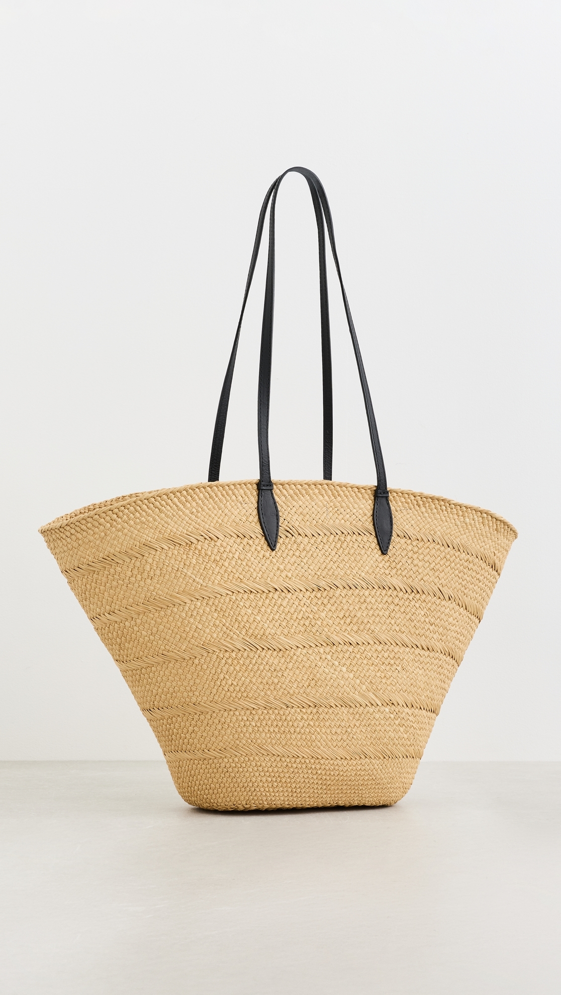 The Large Trapeze Basket Tote Bag Taupe/Black One Size