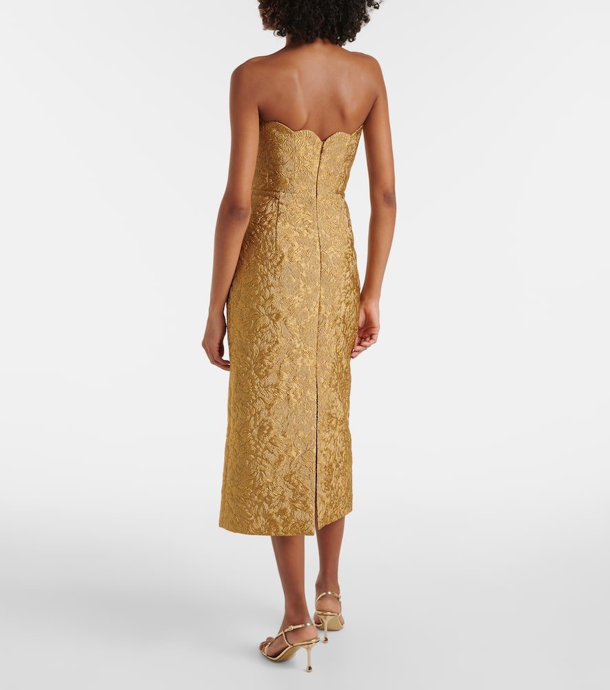 Marcella floral brocade midi dress