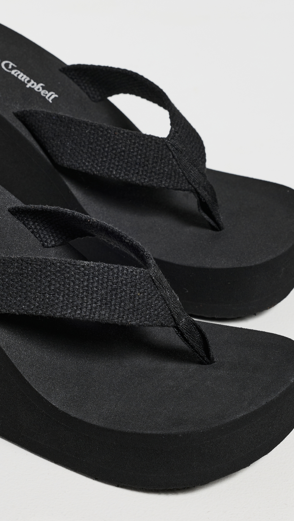Astria 2 Wedge Thong Sandals Black