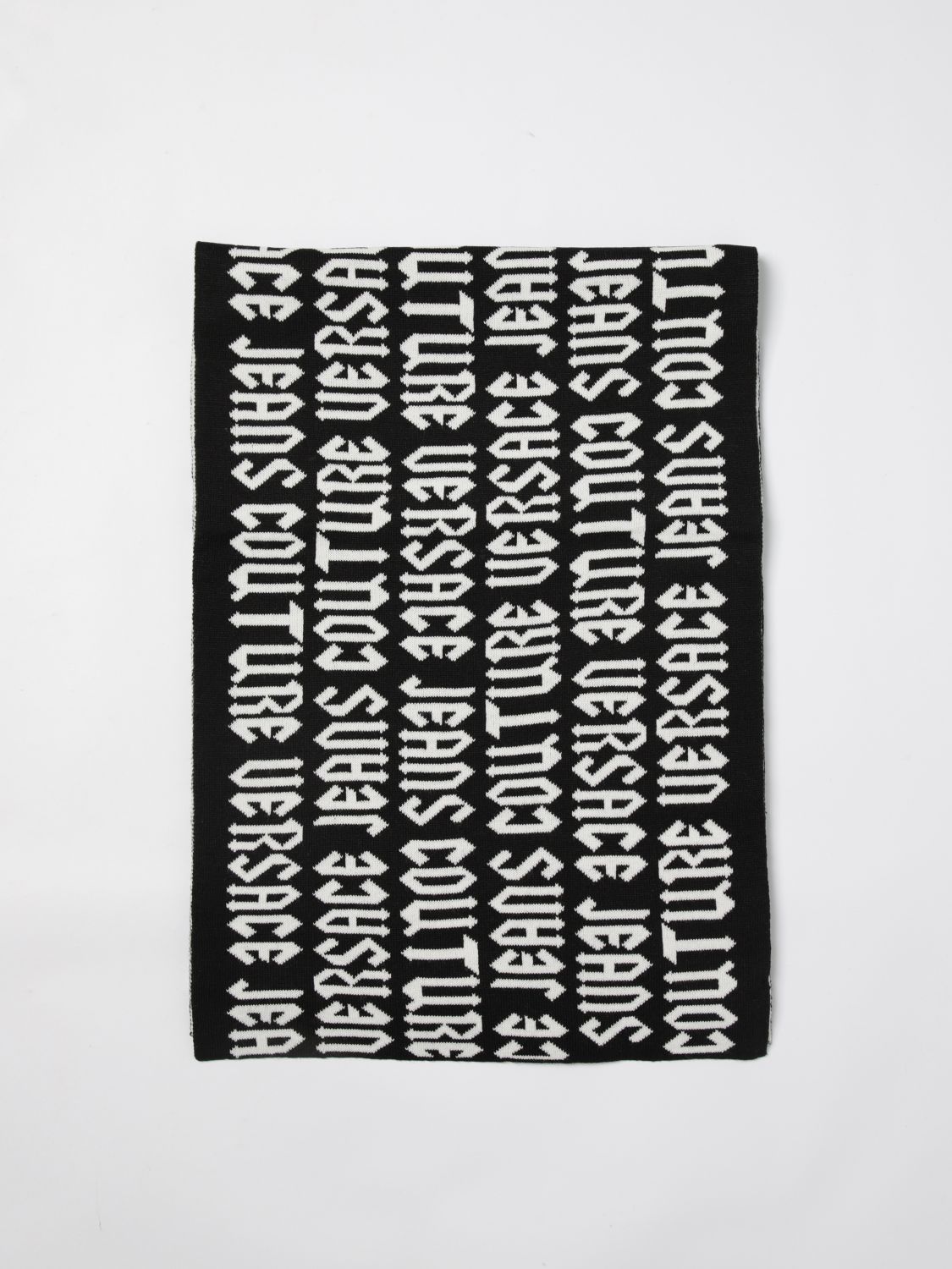 Intarsia-logo scarf - Black