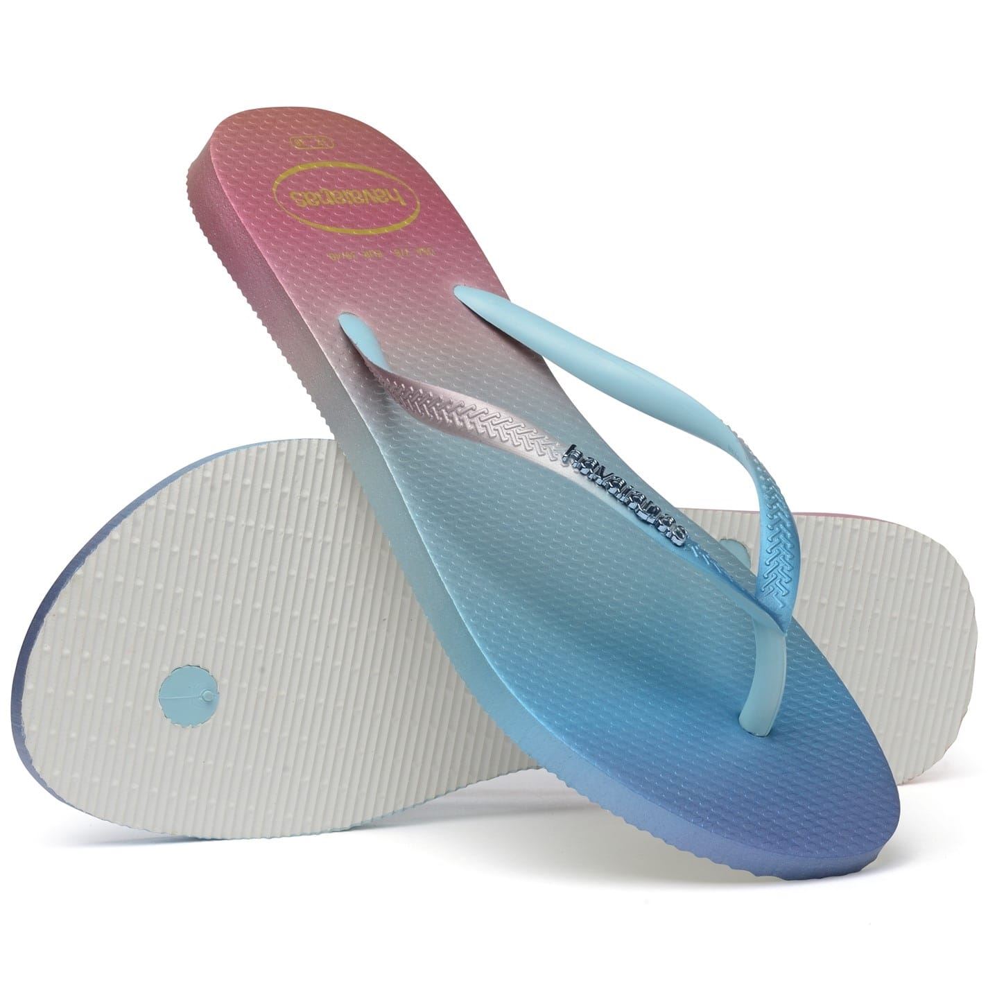 Havaianas Womens Hav. Slim Gradient Sunset Ballet Ro Flip Flops in White - Multicolour - 3- Shoe