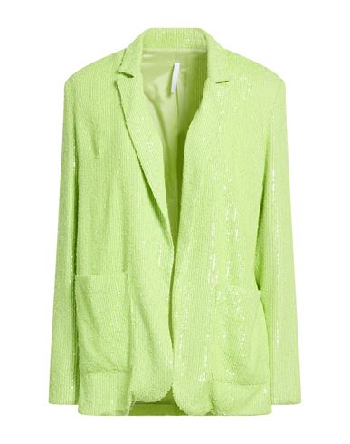 Woman Blazer Lime green Size M Polyester, Elastane