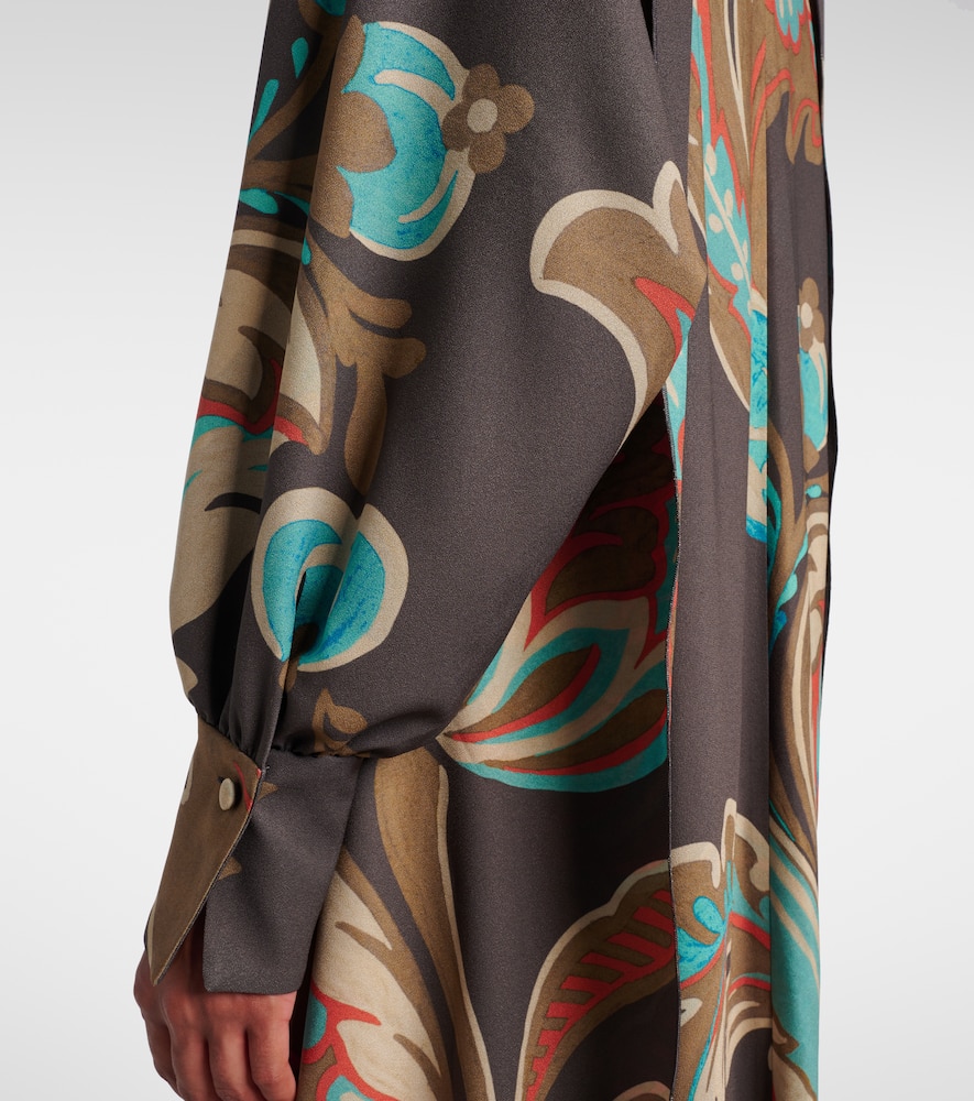 Printed asymmetric maxi dress