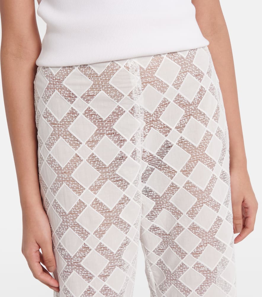 Kaia embroidered wide-leg pants