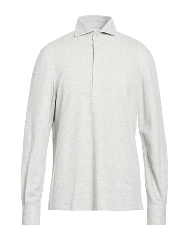 Man Polo shirt Light grey Size M Cotton, Linen