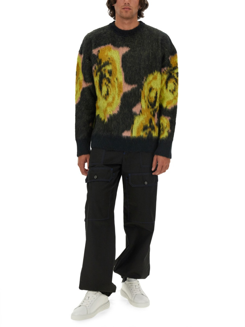 Rose Intarsia-knit Crewneck Jumper