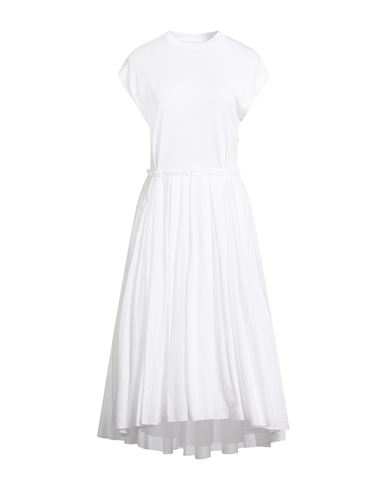 Easy Woman Midi dress White Size 6 Cotton, Polyamide