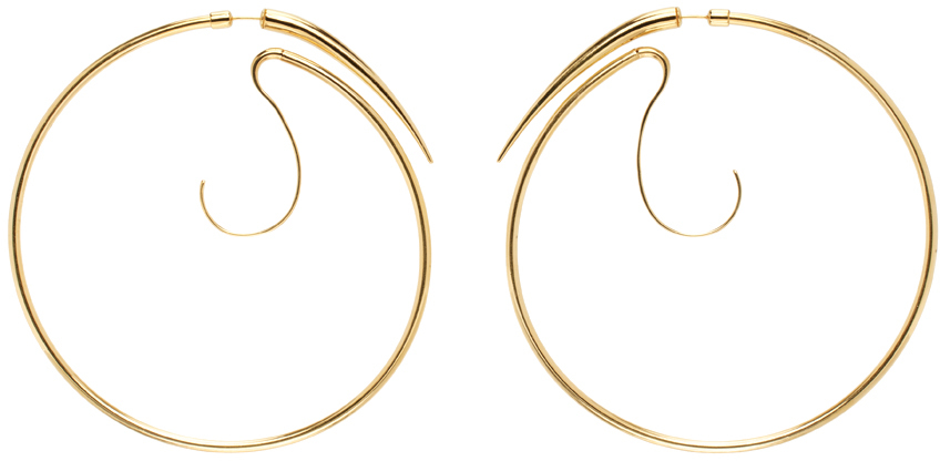 Panconesi Gold Spina Upside Down XL Hoop Earrings