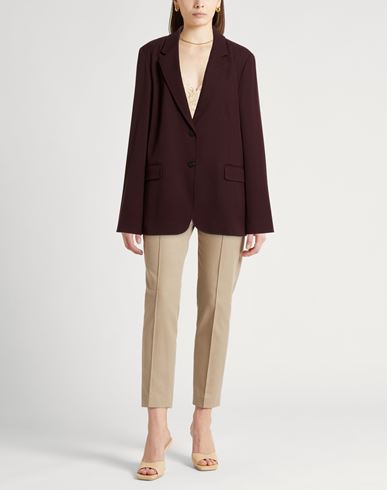 Crème Woman Blazer Burgundy Size 6 Virgin Wool