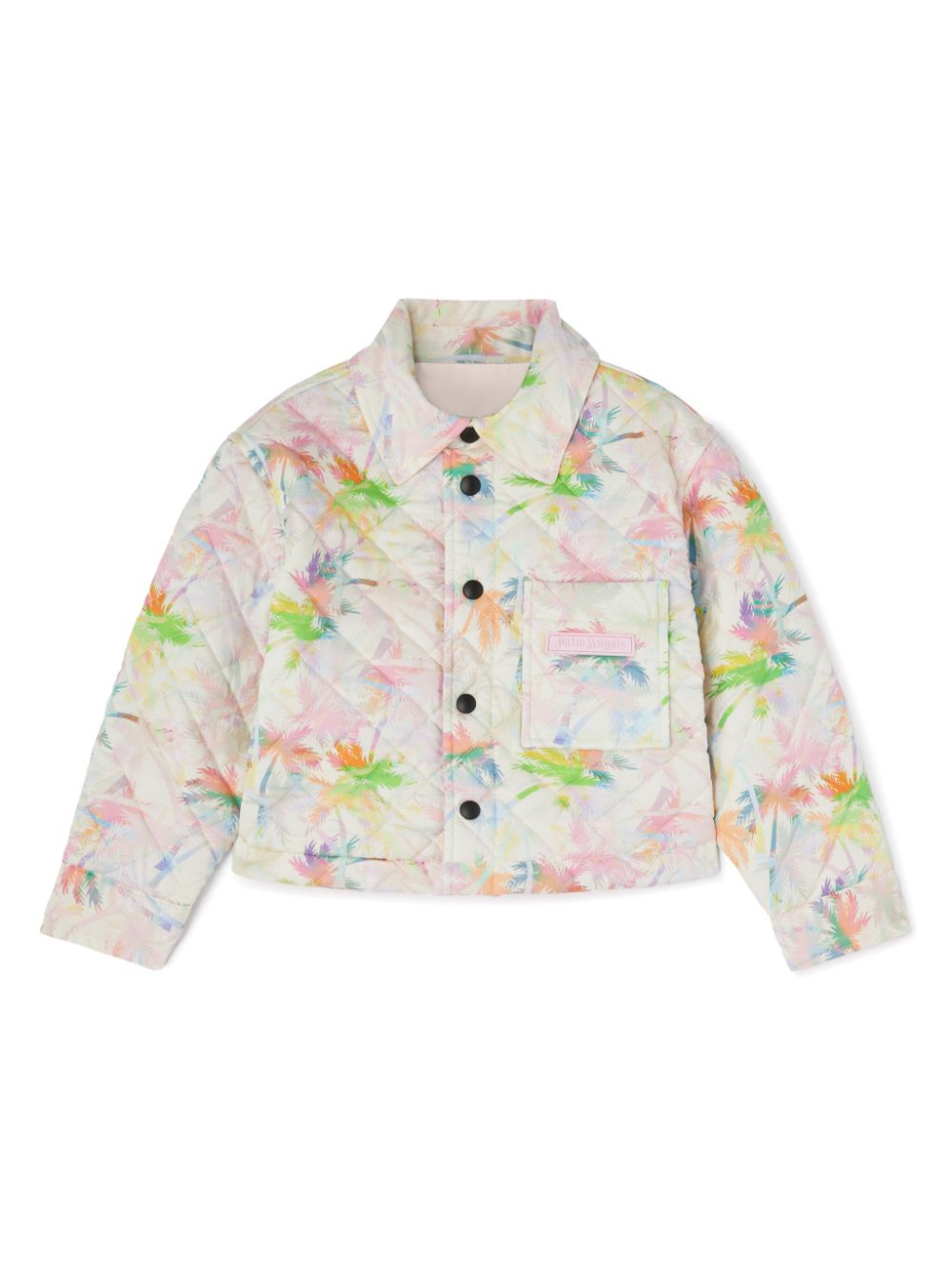 Printed reversible padded jacket - White