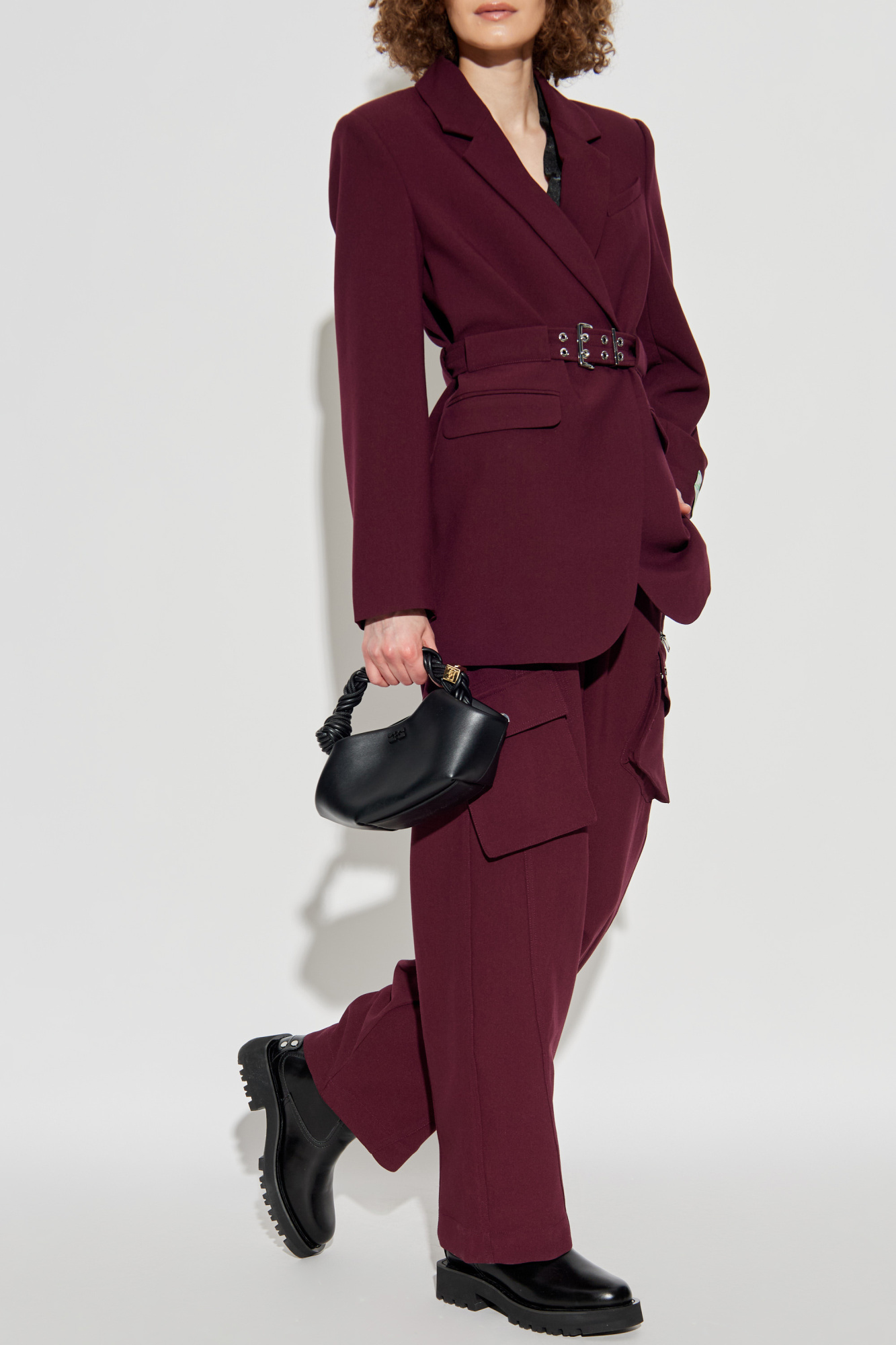 Cargo Trousers, Women's, Burgundy