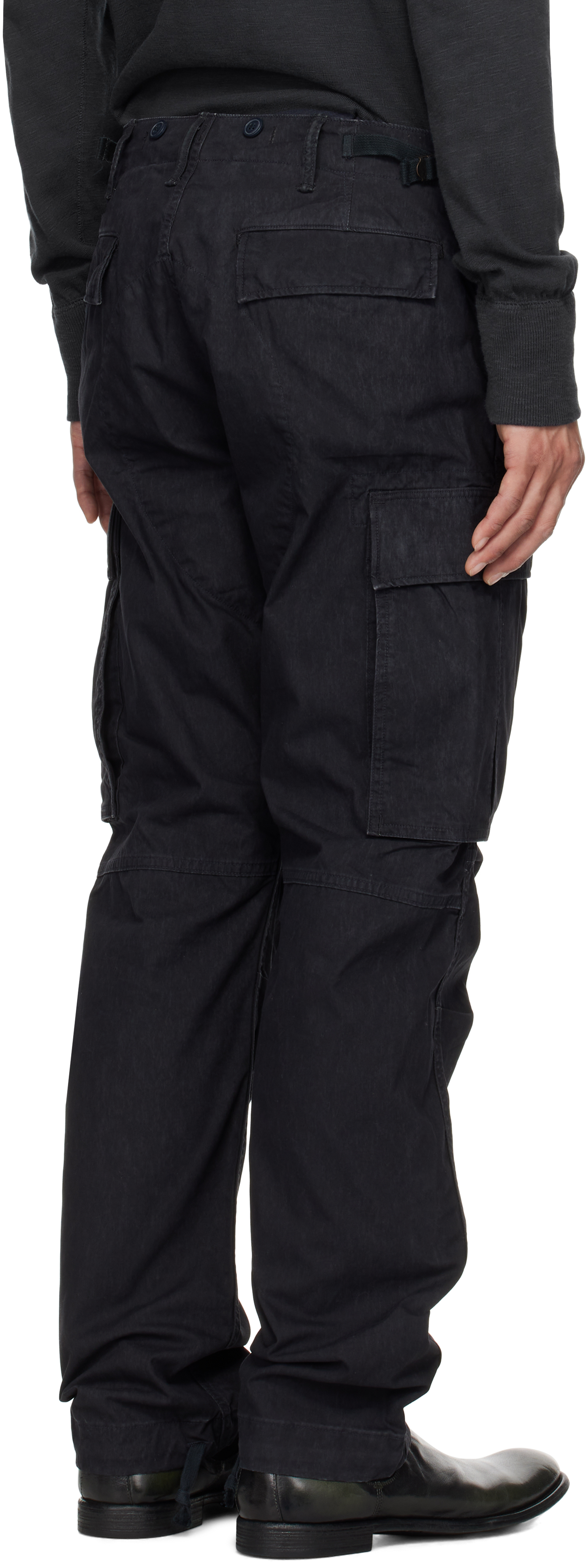 RRL Black Surplus Poplin Cargo Pant