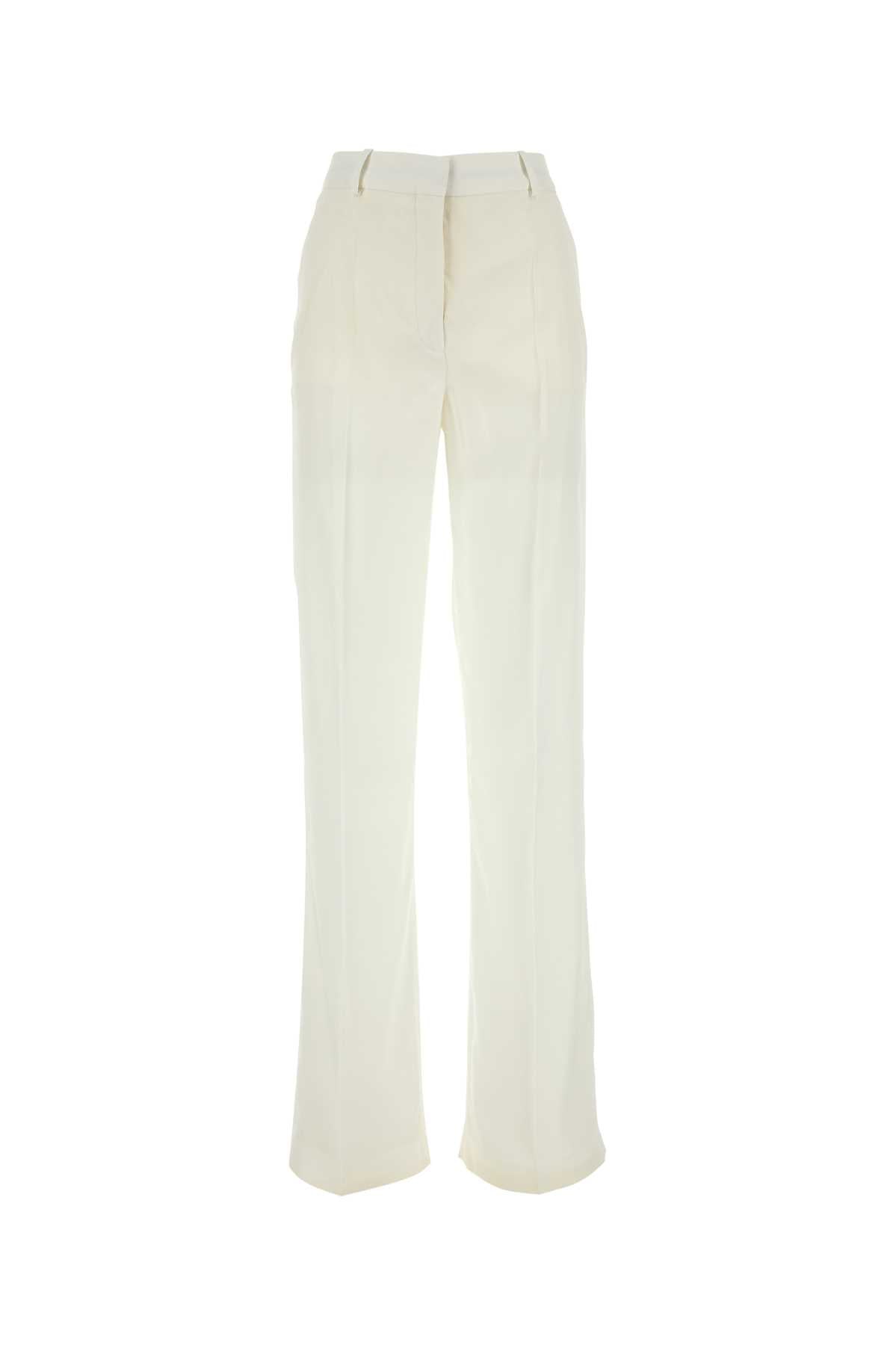 Wide-Leg Viscose Trousers — Cream