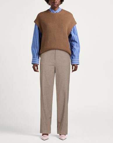 Woman Pants Sand Size 4 Wool, Elastane