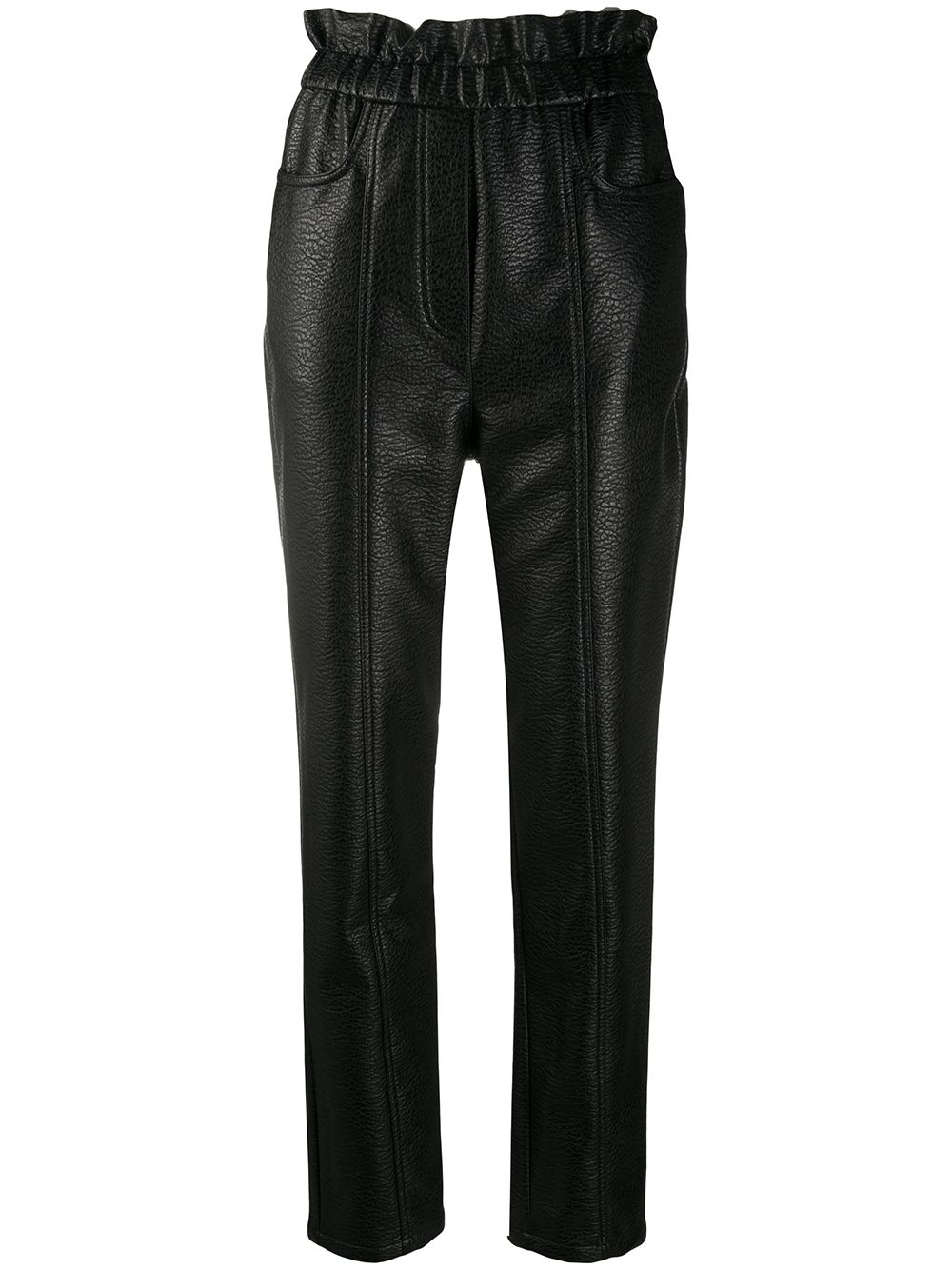 Trousers in synthetic leather