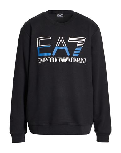 Man Sweatshirt Black Size 3XL Cotton, Polyester