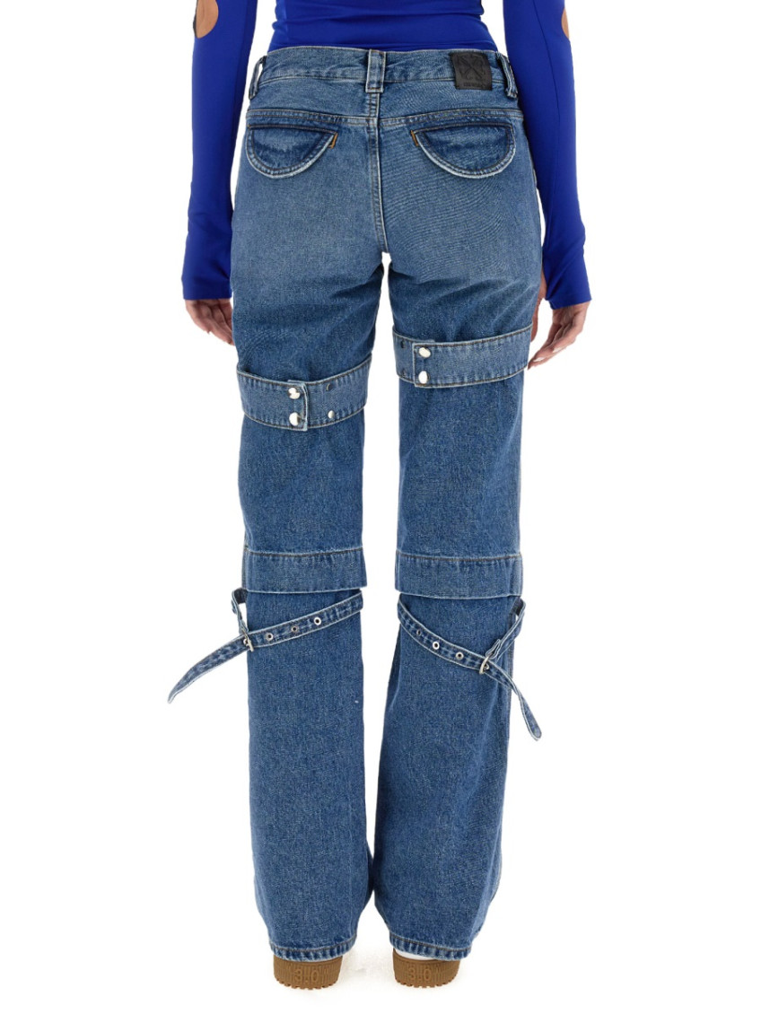 Cargo Zip straight-leg jeans - Blue
