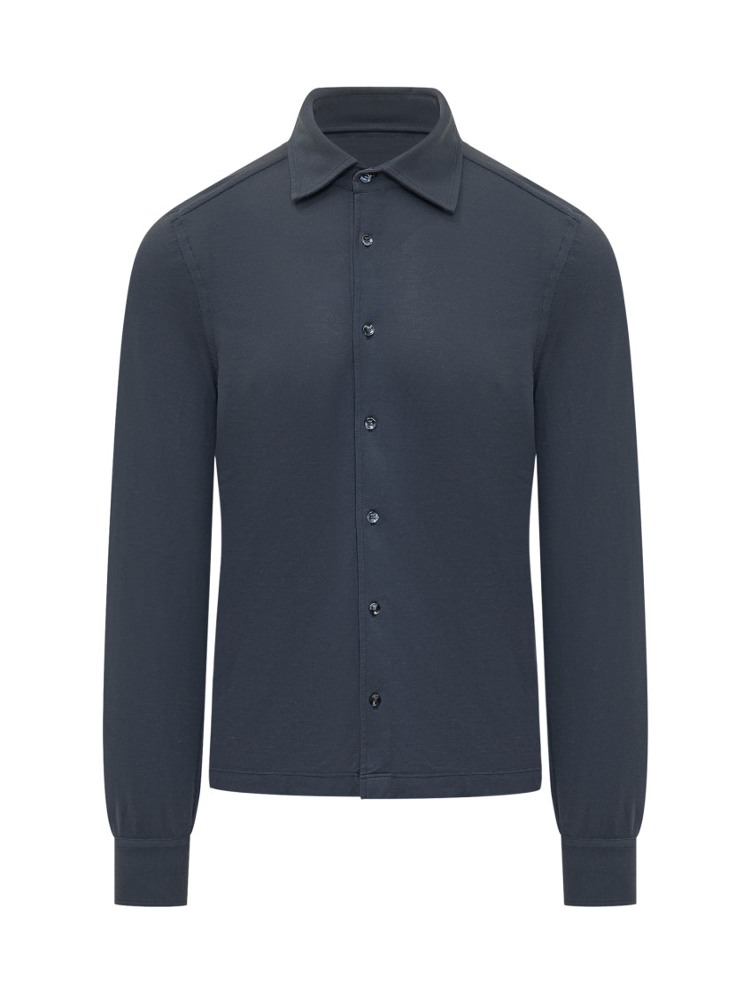 Dark Blue Regular Solid Shirt