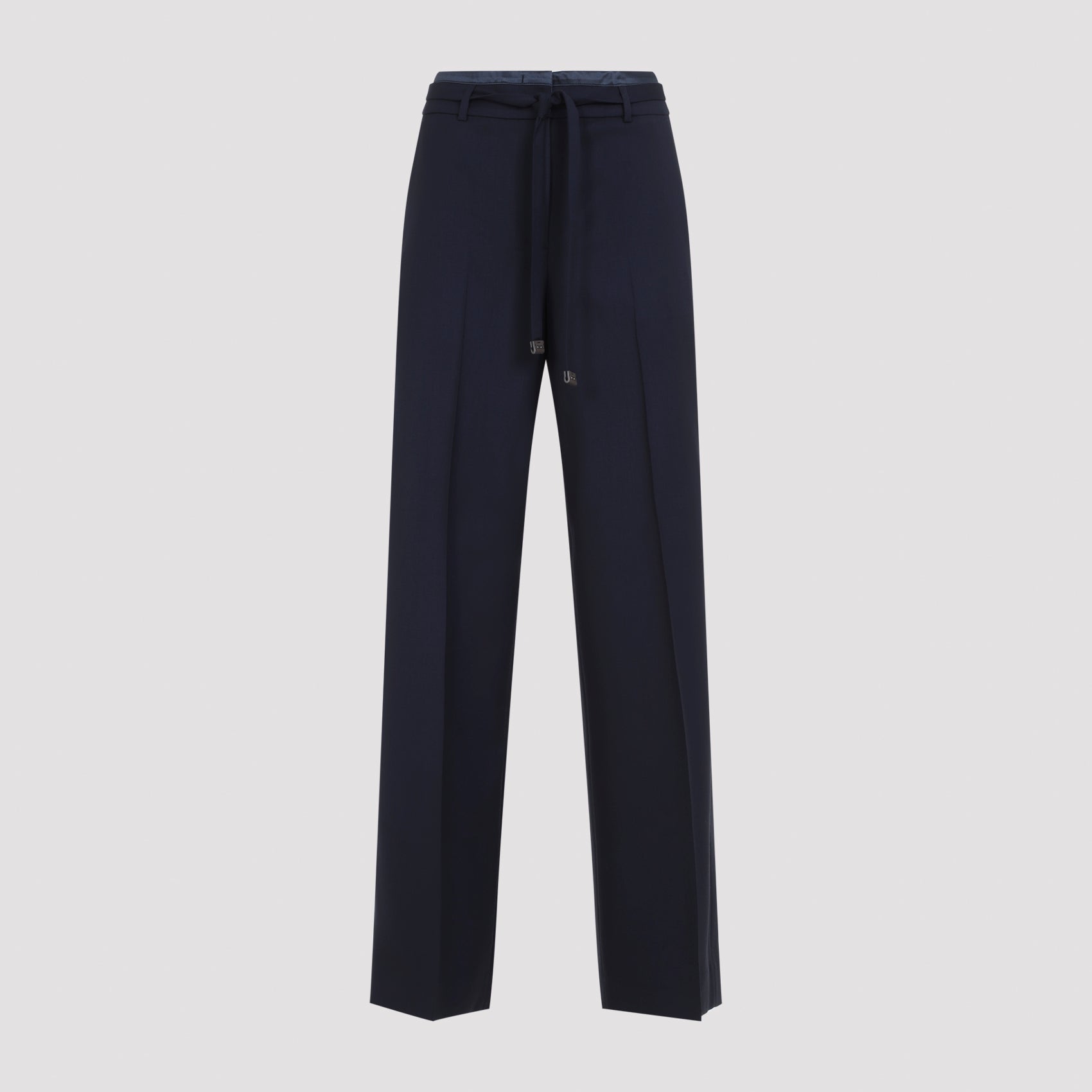 Belted Regular & Straight-Leg Wool Pants
