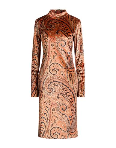 Woman Midi dress Orange Size 6 Polyester, Elastane