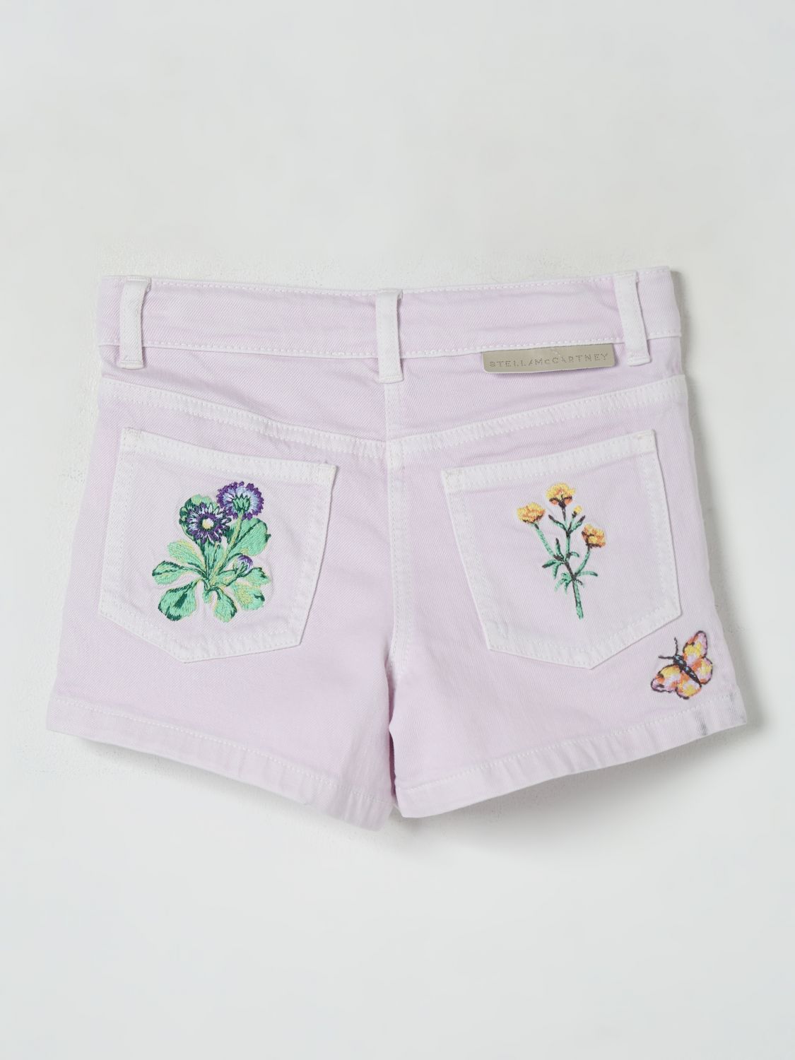 Stella McCartney Kids floral-embroidered shorts - Pink