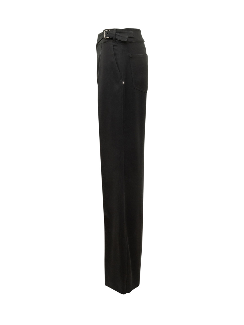 Black Relaxed Flat Front Pants