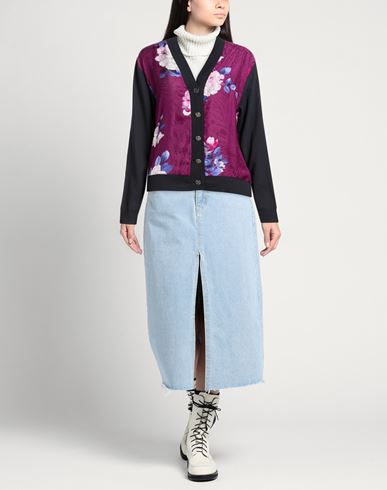 Woman Cardigan Navy Size M Cotton, Modal