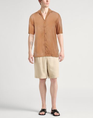 Man Shirt Camel Size 15 ¾ Cotton