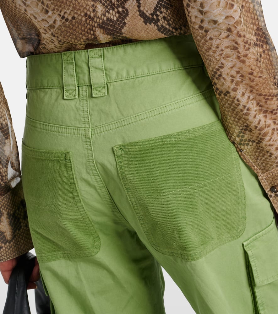 Mid-rise cotton canvas cargo pants