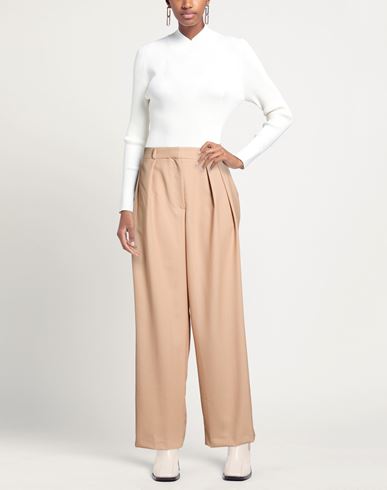 Woman Pants Beige Size M Polyester, Virgin Wool