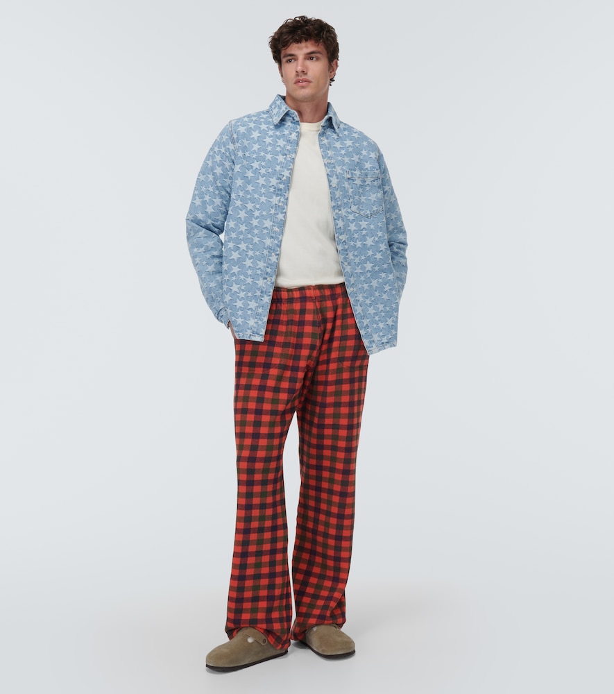 Jacquard denim overshirt