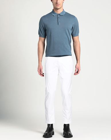 Man Pants White Size 30 Cotton, Elastane