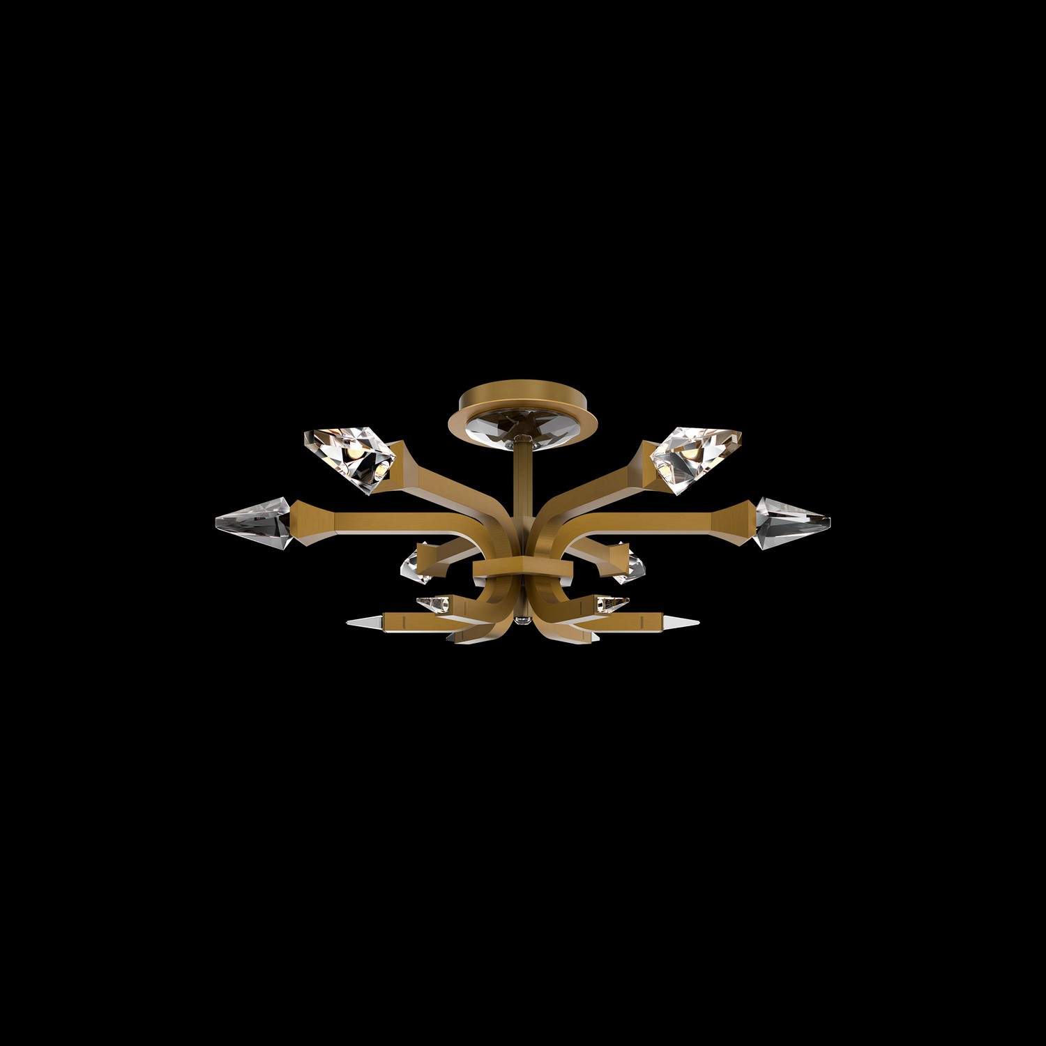 Aged Brass LED Flush Mount from the Plumeria Collection