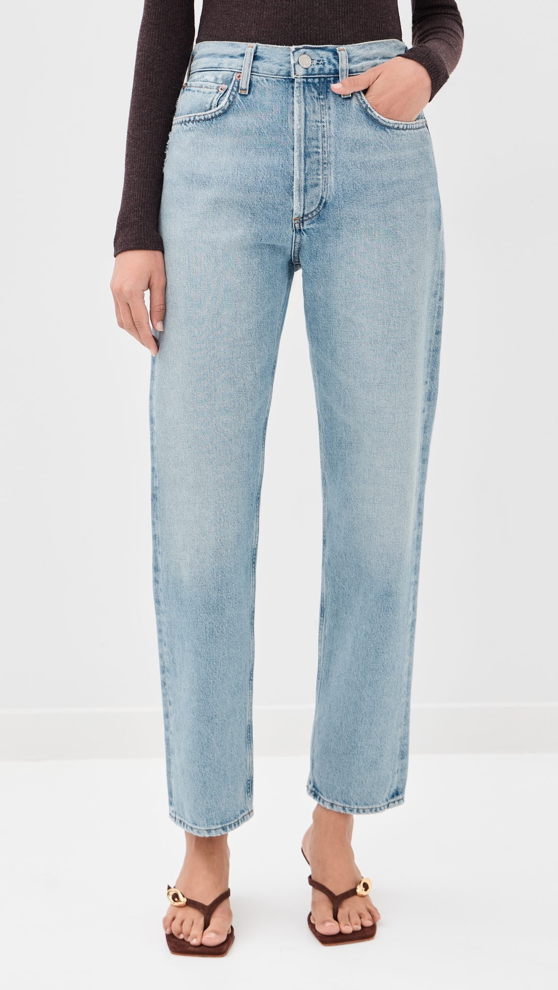 90s Pinch Waist High Rise Straight Jeans Addition