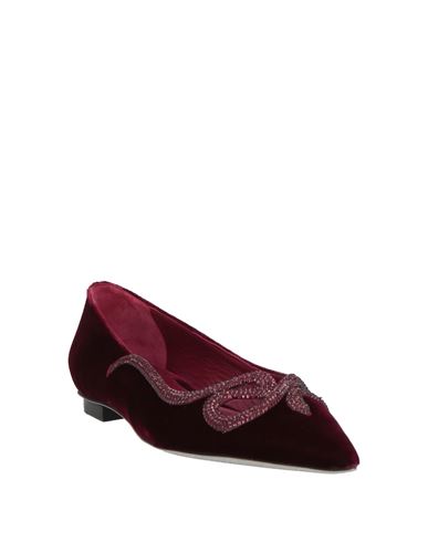 Woman Ballet flats Burgundy Size 10 Textile fibers