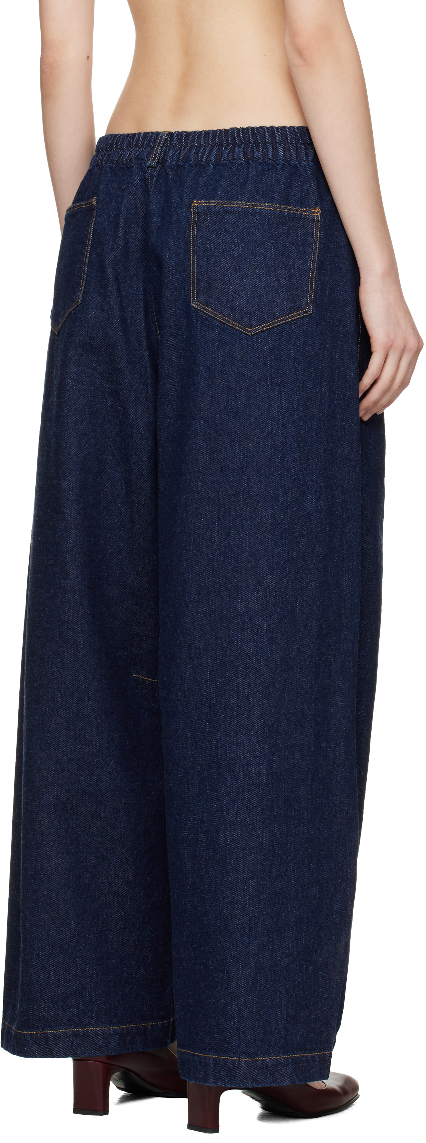 Blue Curved Baggy Jeans