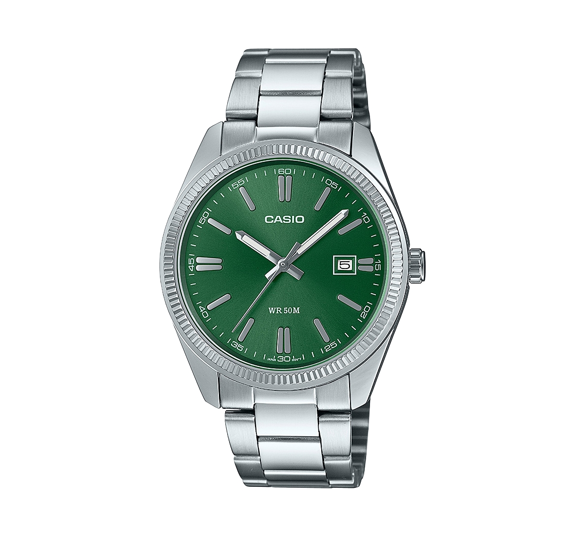 Men's Three-Hand Quartz Silver-Tone Stainless Steel Watch 38.5mm - Silver